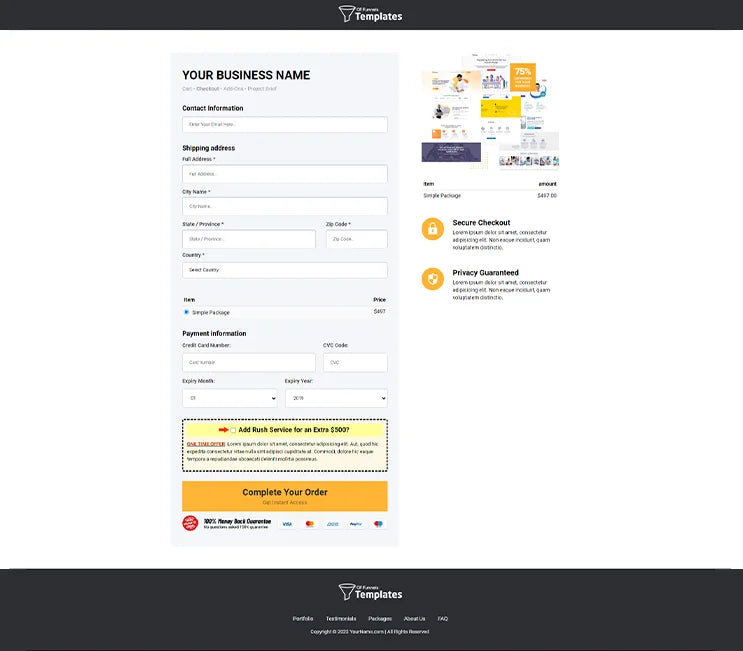 Order form - Simple Funnel