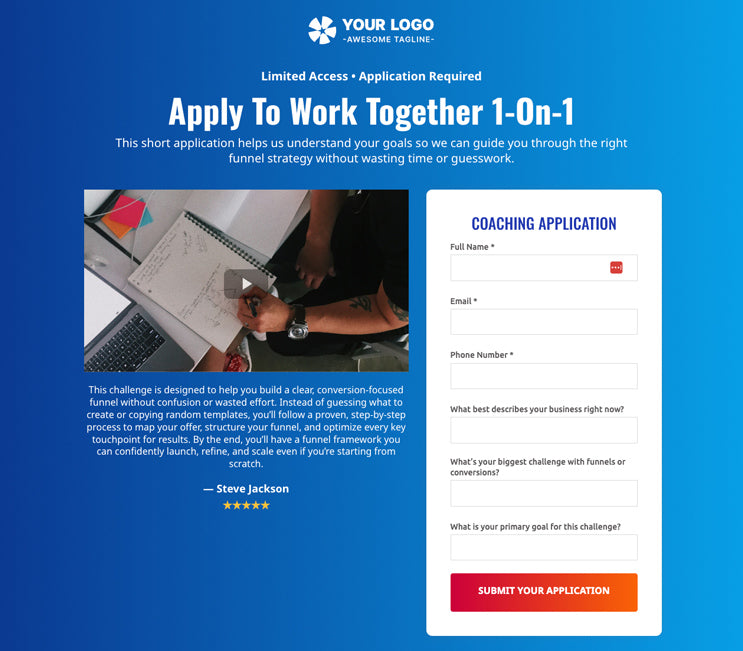 7-Day Confidence Funnel GHL - Application Page
