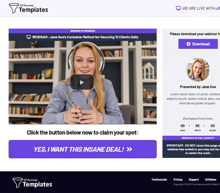 Webinar Broadcast Room