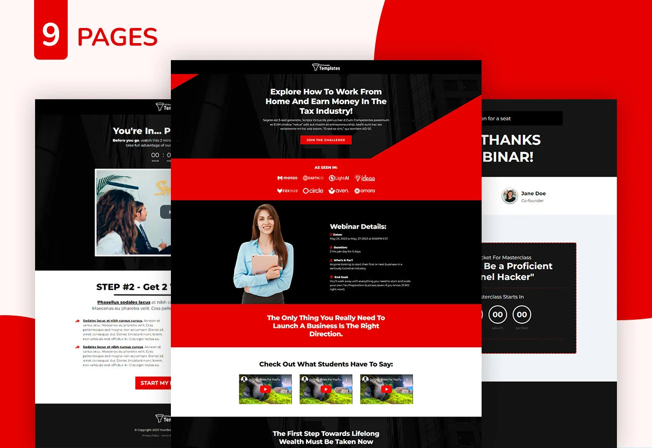 Webinar Spotlight: Premier for webinar funnel template