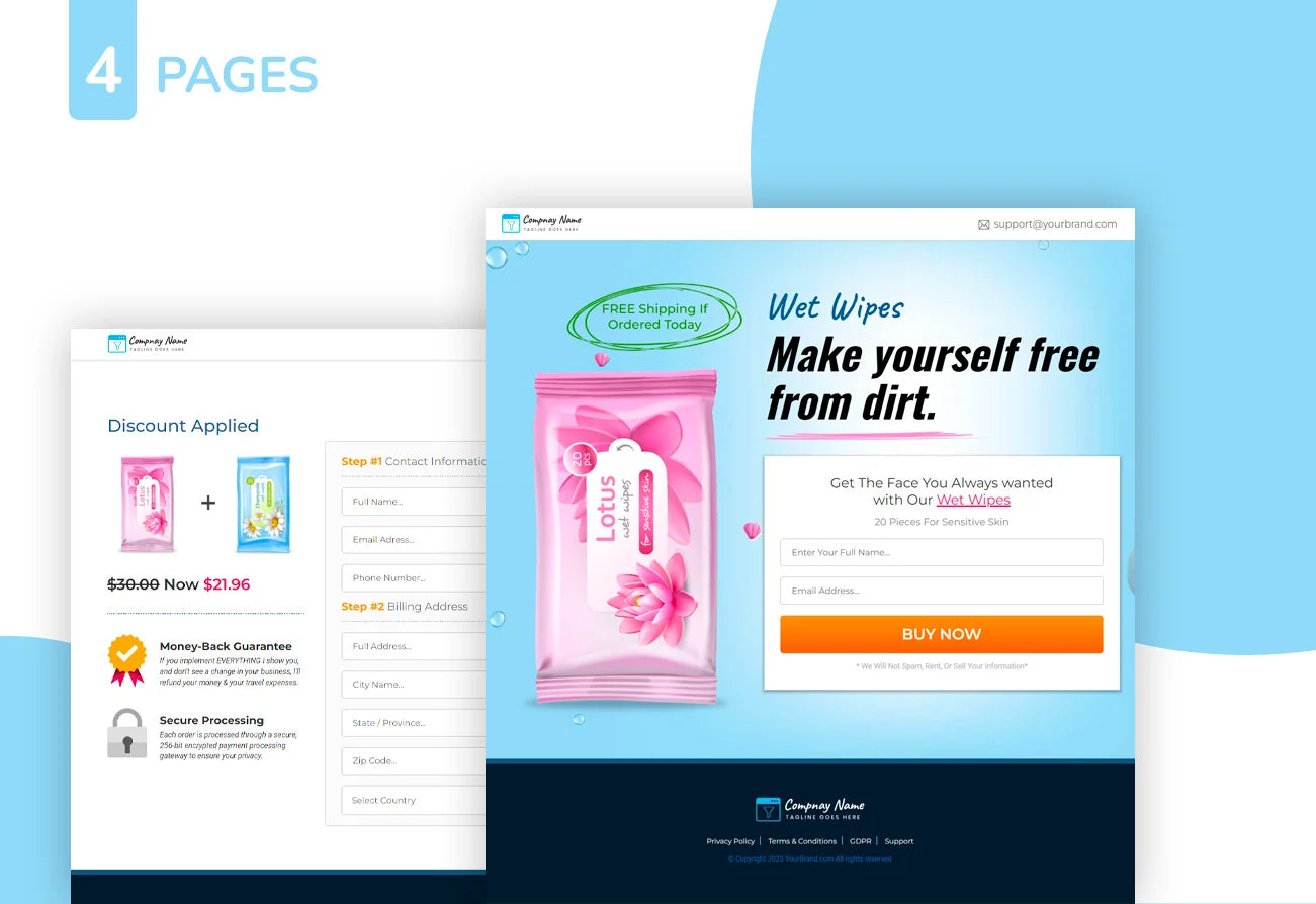 Wipe Hype: ClickFunnels Template for Wet Wipes Sales Funnel