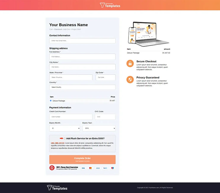 Order Deluxe Package