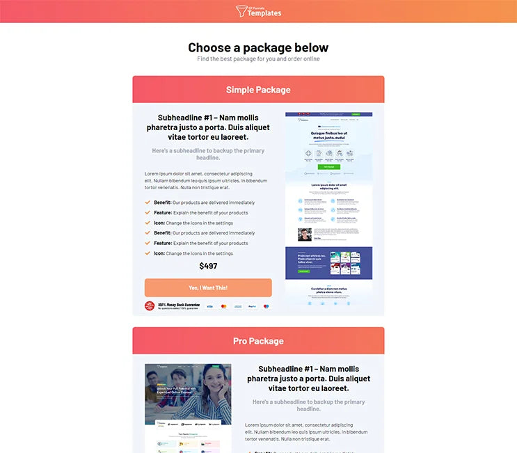 Package Page