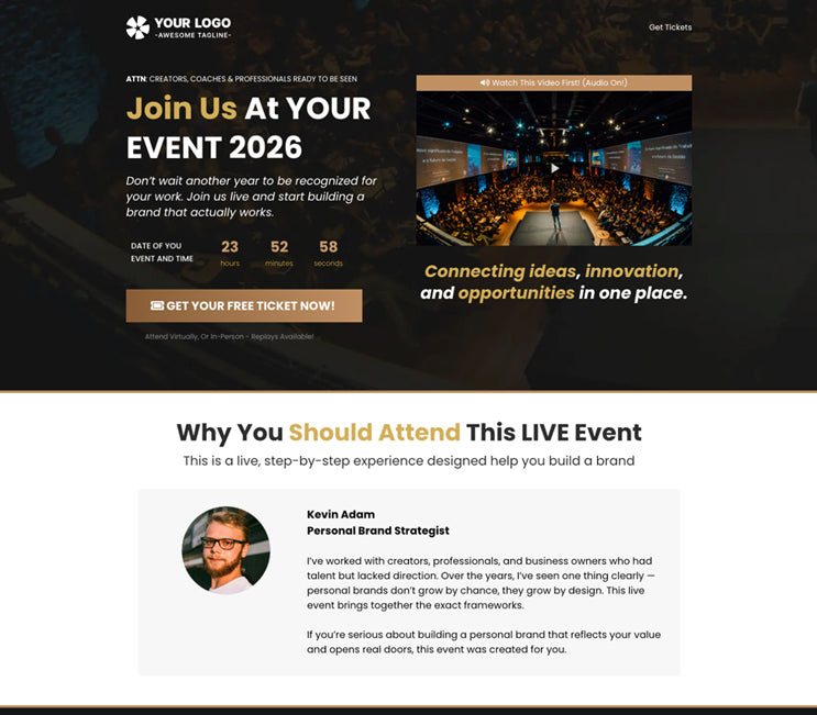 Personal Branding Event Funnel GHL - Optin