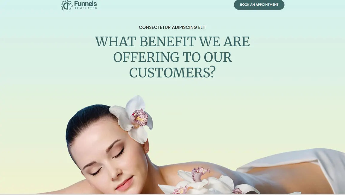 ClickFunnels 2.0 Spa Funnel for Wellness Centers  Home page 