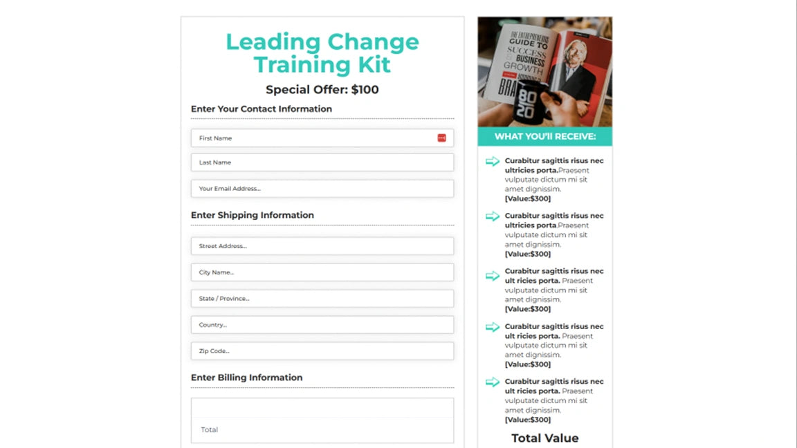 Webinar-Funnel-for-startup-Order-form-page
