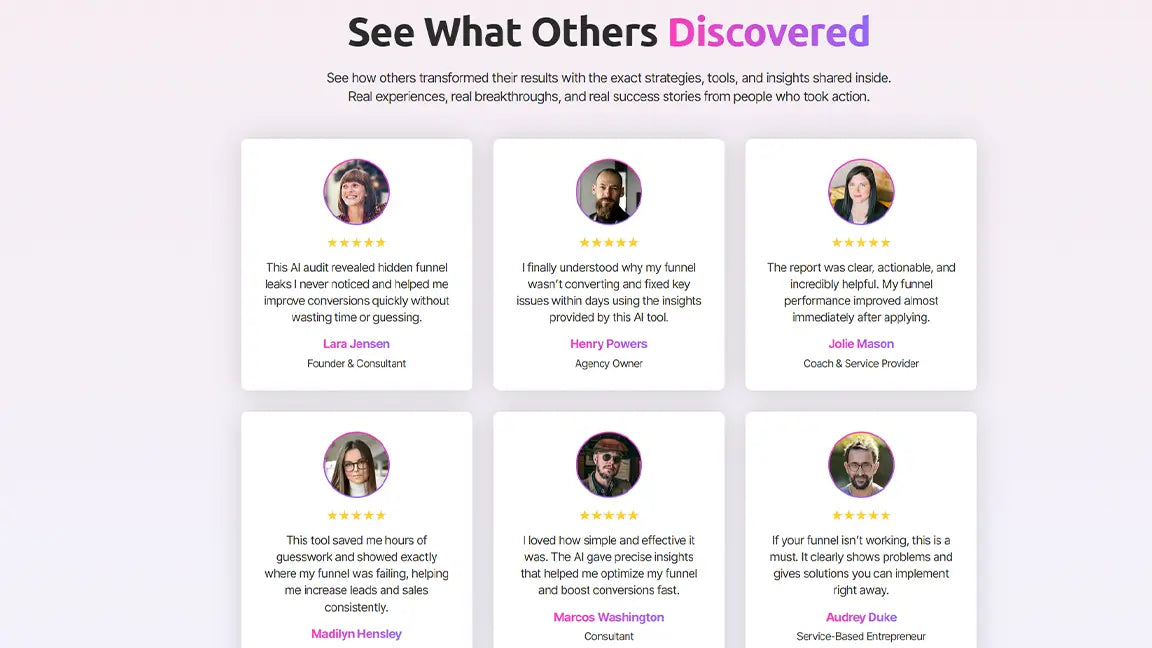 AI Funnel Audit Service - See what others discovered