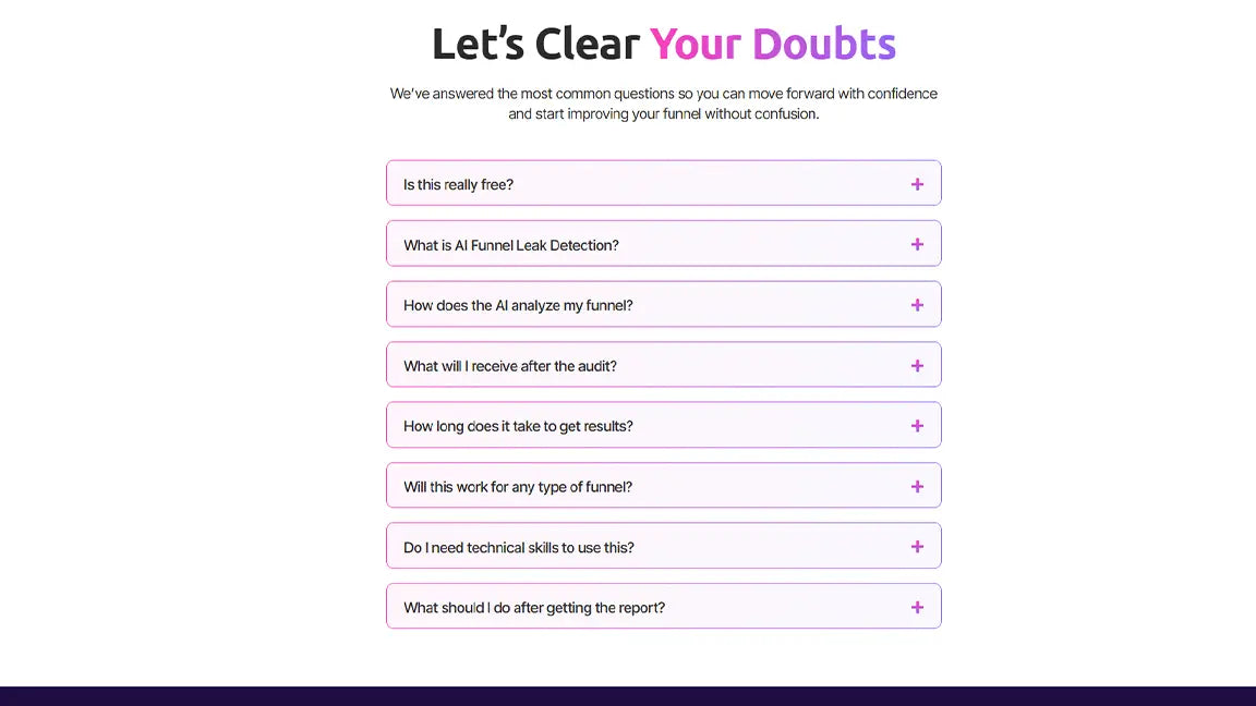 AI Funnel Audit Service - Let's clear your doubts