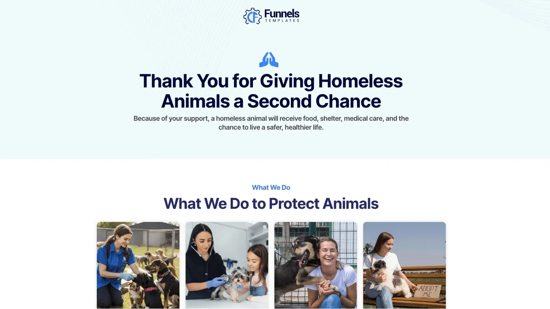 Animal Rescue & Shelter Support Funnel - Thank You