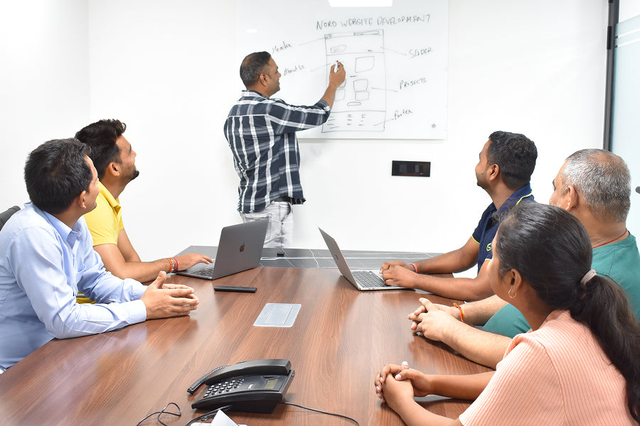 CF Funnels team collaborating during the data and execution phase of a funnel project.