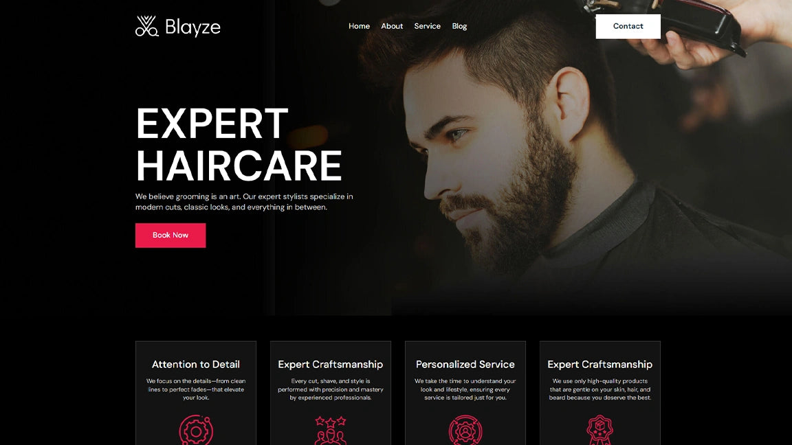 Barbershop Men’s Grooming & Haircare Booking - Banner