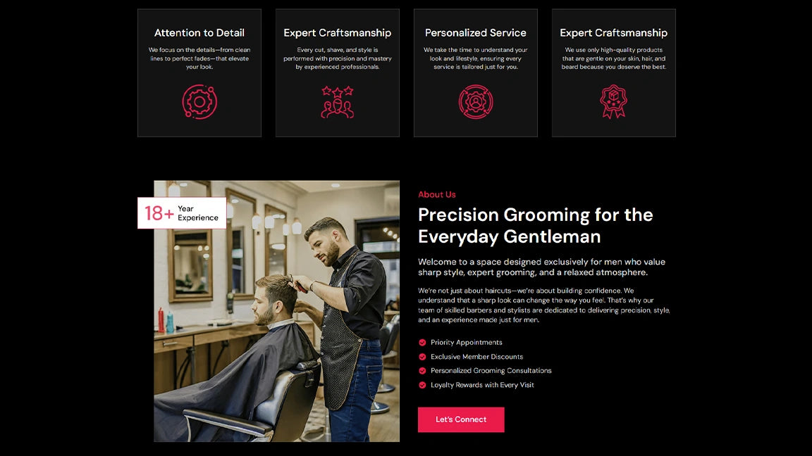 Barbershop Men’s Grooming & Haircare Booking - About Us