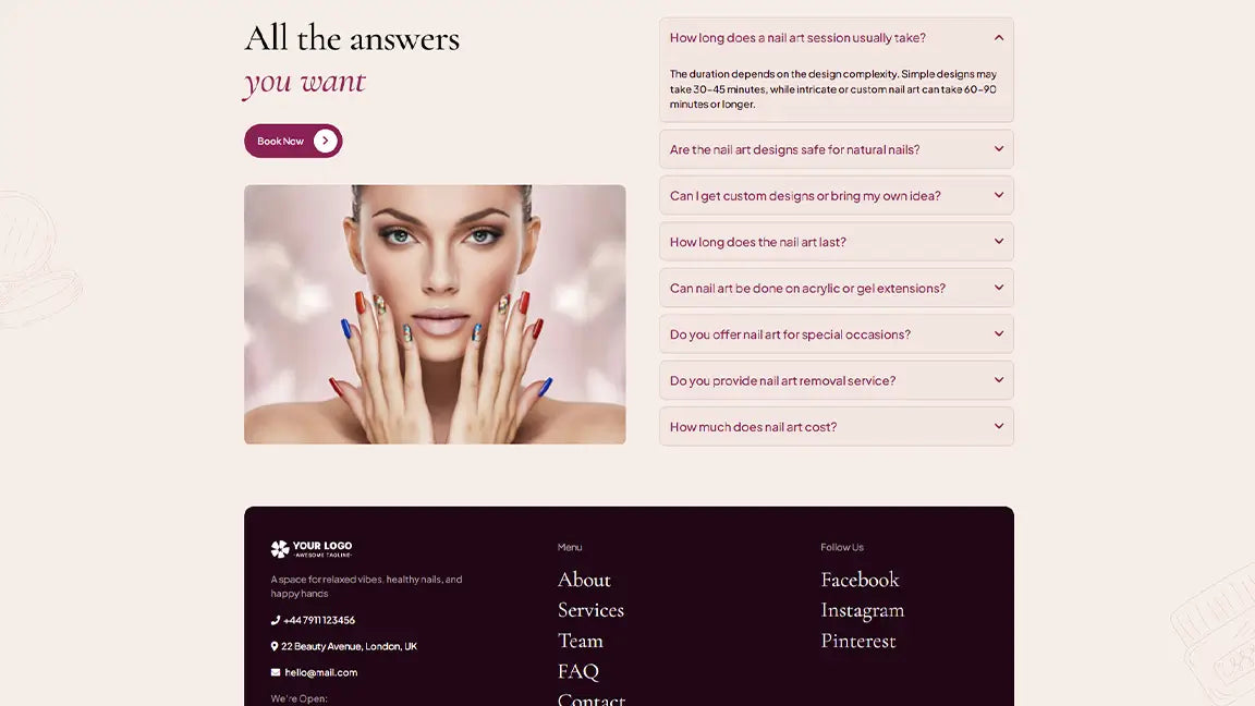 Beauty Appointment for Nail Salons - FAQs
