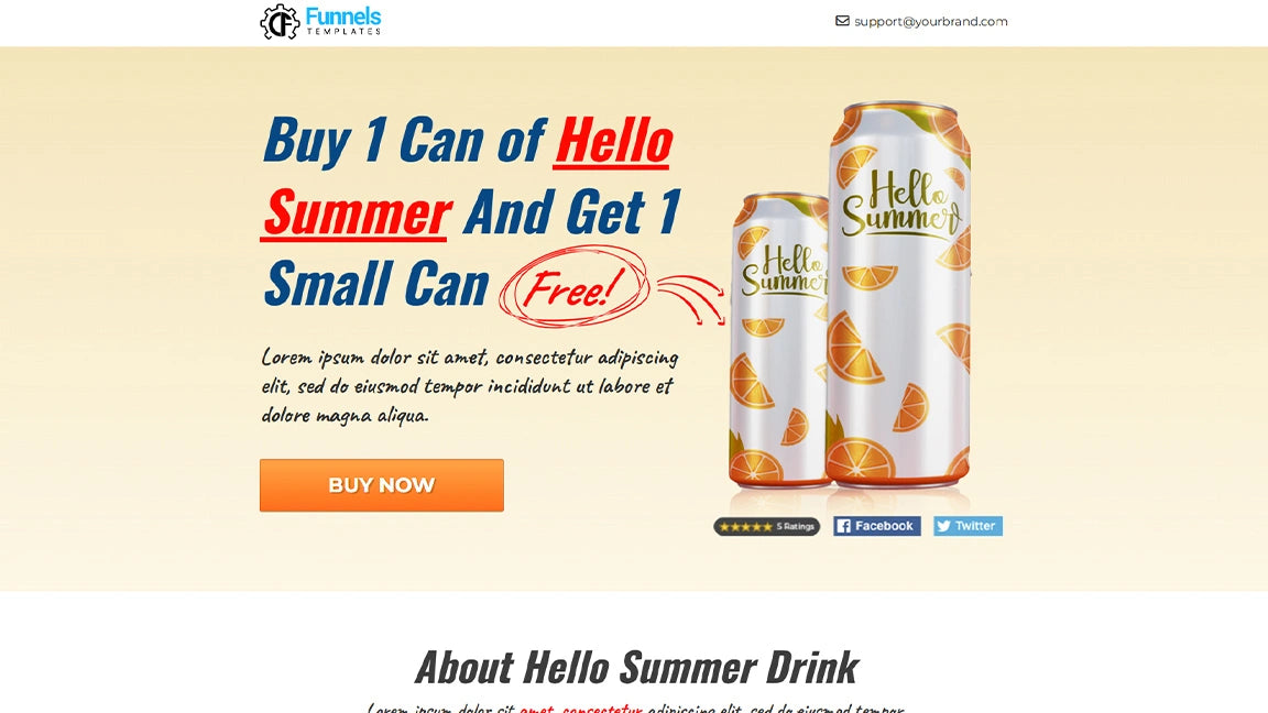 Hello Summer Small Can - Summer Drink Product Promotion