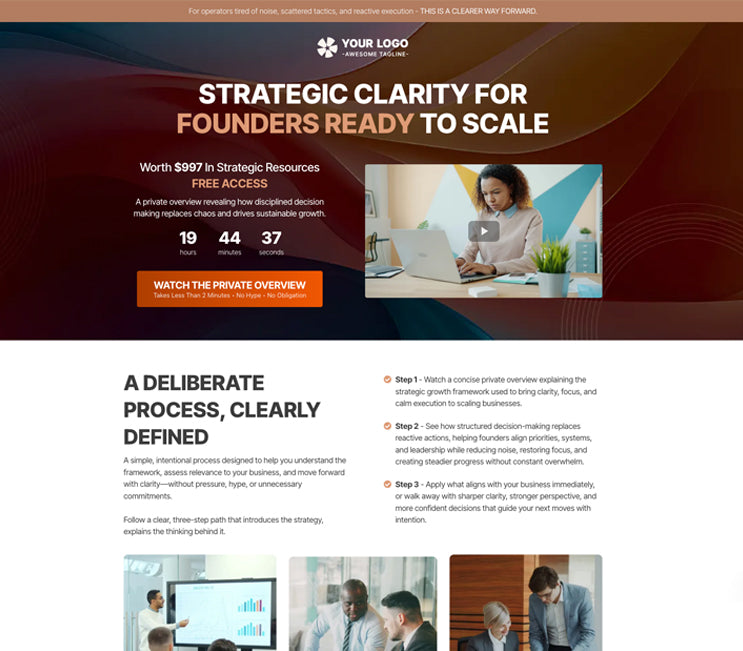 Business Owners Funnel GHL: Optin