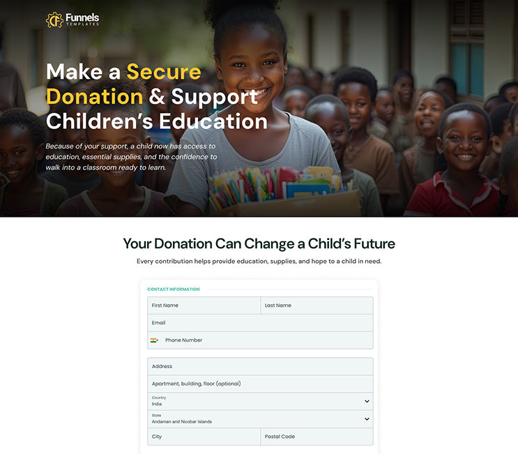 Education Donation Funnel (GHL) - Checkout Page