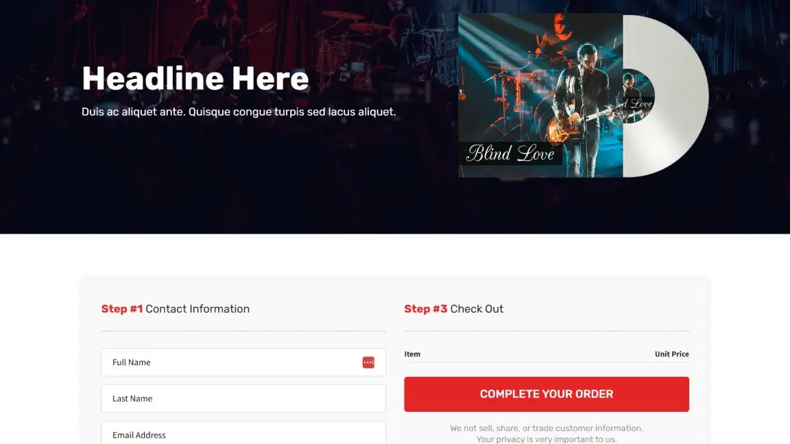 ClickFunnels 2.0 Music Funnel for Artists - Order Page