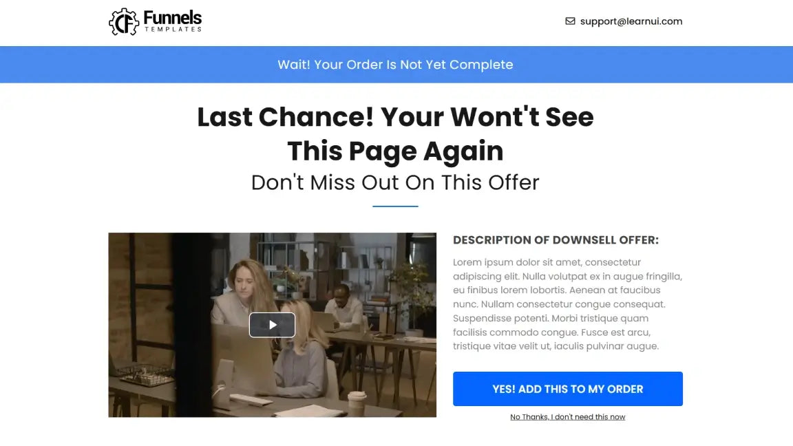 ClickFunnels Webinar Funnel for Ecommerce - Downsell