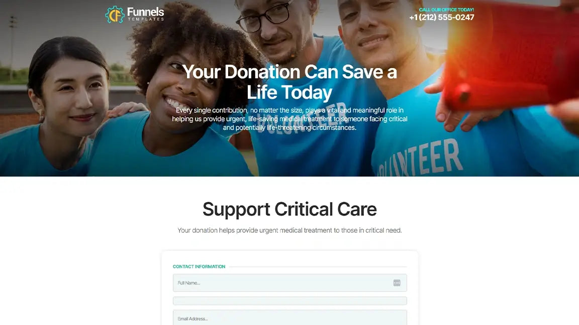Donation Funnel for Emergency Medical NGO - Form