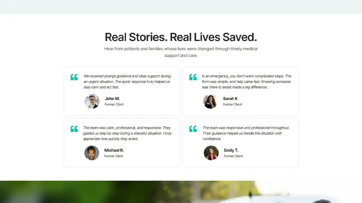 Donation Funnel for Emergency Medical NGO - Real Stories