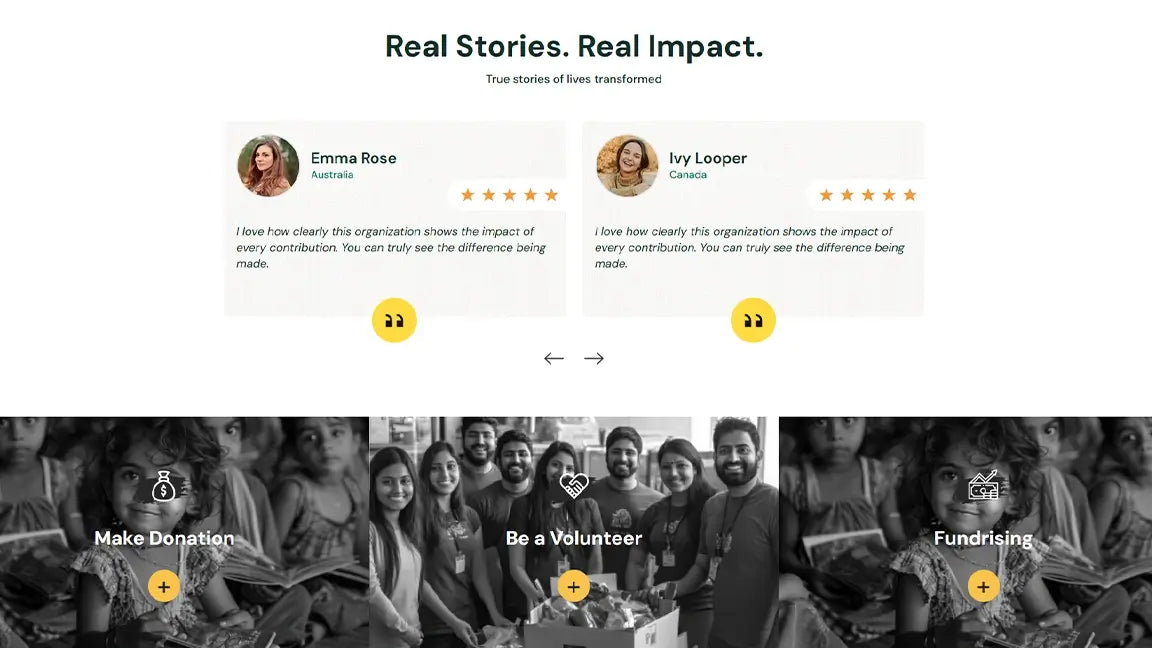 Donation Funnel for NGO – Children’s Education Support - Real Stories