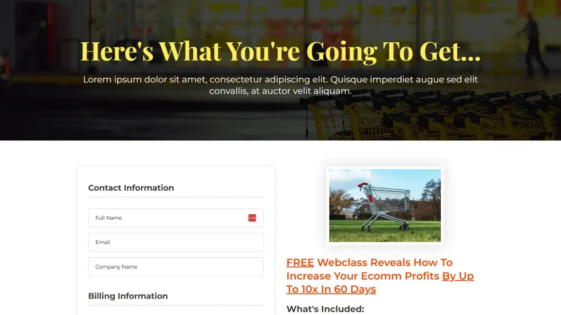 ClickFunnels Webinar Funnel for Ecommerce - Order