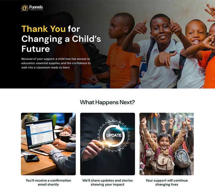 Education Donation Funnel (GHL) - Thank You Page
