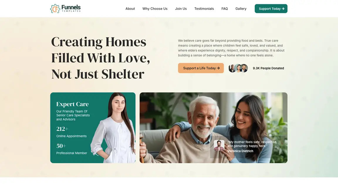 GoHighLevel Donation Funnel for Elder Care & Community Support Organizations - Banner