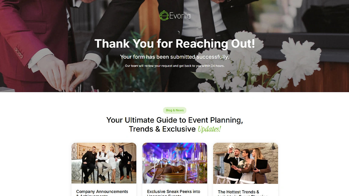 Event Management & Booking - Thank You