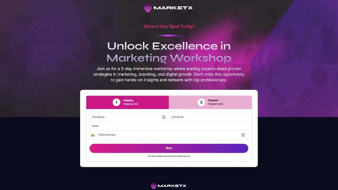 Secure Your Spot - Marketing Workshop
