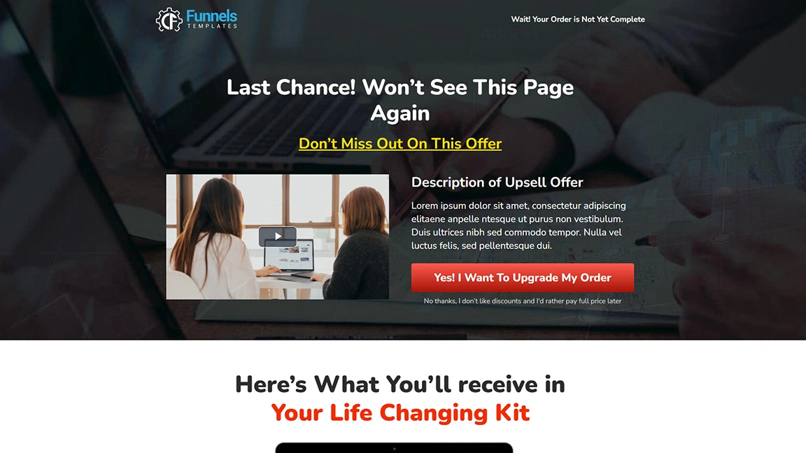 Financial Advisor Funnel for Finance Consultants - Upsell Page