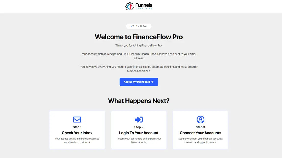 Financial Management Funnel for Finance SaaS & Budgeting Platforms - Thank You