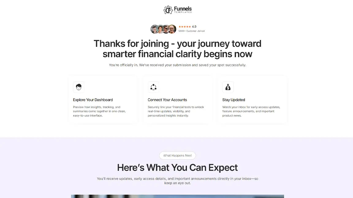 Financial Platform Lead Generation Funnel - Thank You