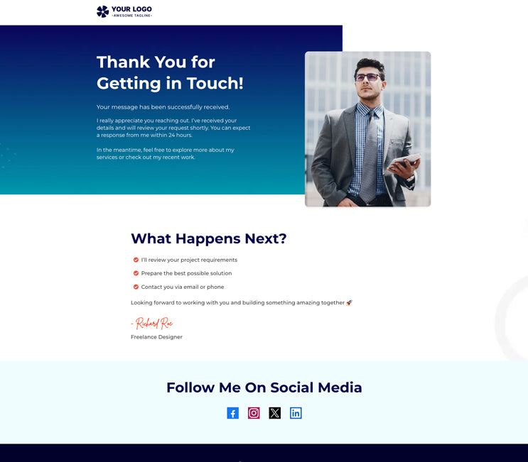 Freelance Designer Funnel(GHL) - Thank you