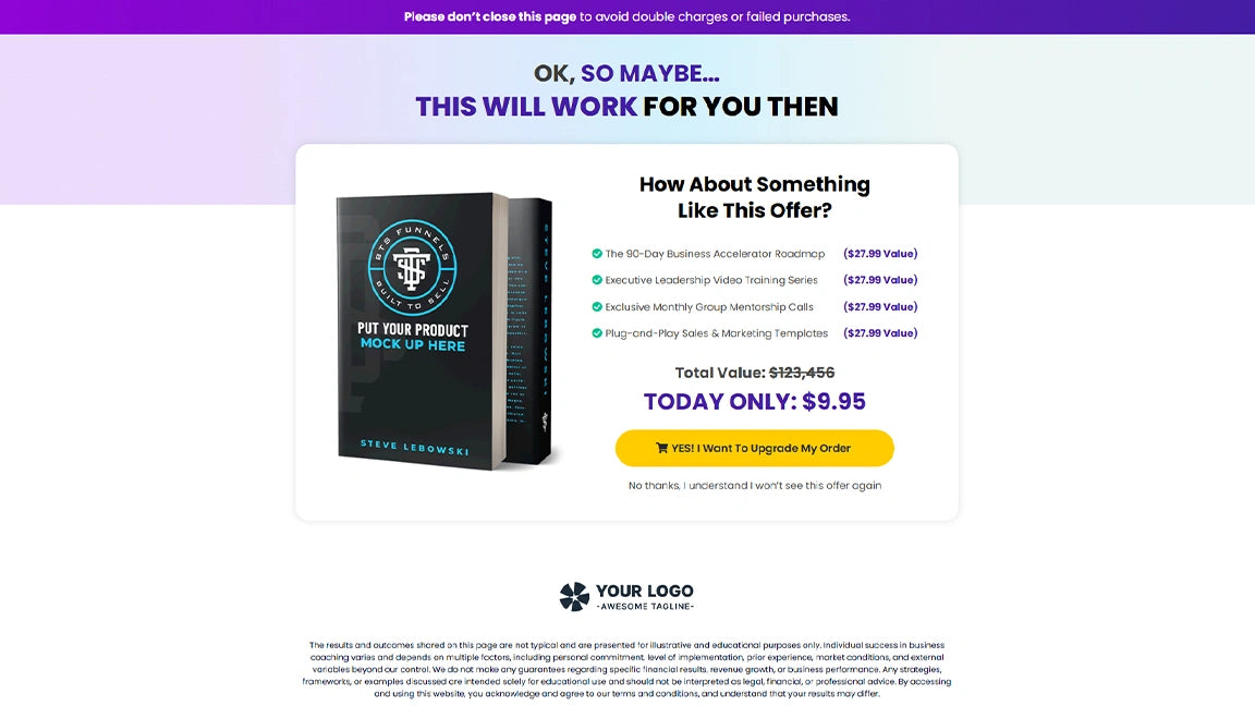 GoHighLevel Sales Funnel for Business Coaching - Downsell