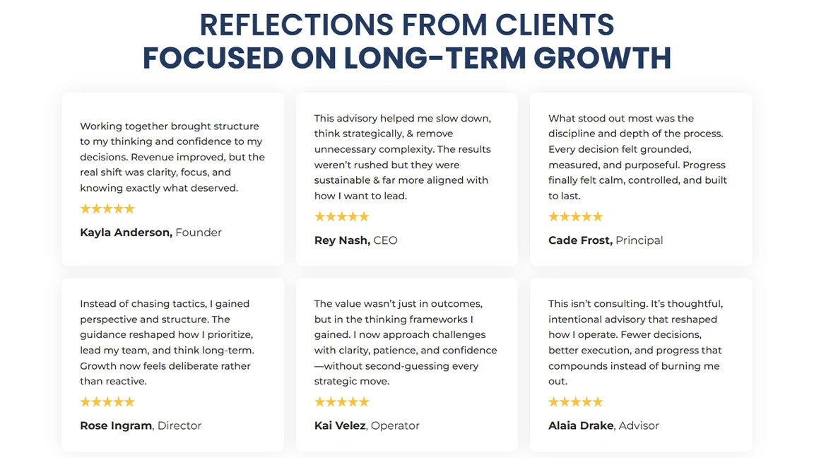 GoHighLevel Lead Generation Funnel for Business Consulting - Testimonials