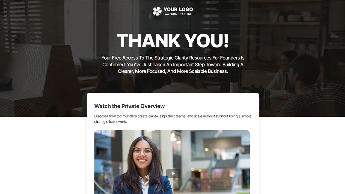 GoHighLevel Lead Generation Funnel for Business Consulting - Thank You