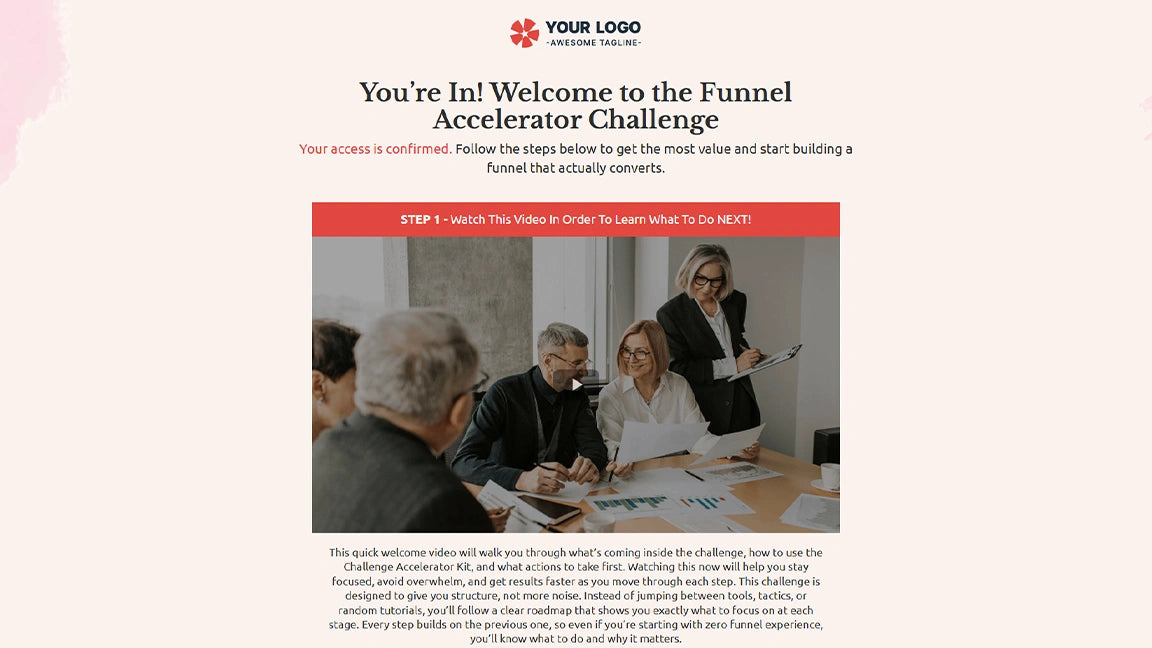 GoHighLevel Sales Funnel for Coaching - Accelerator Challenge