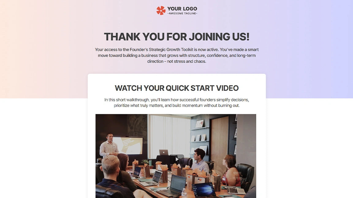 GoHighLevel Lead Generation Funnel for Coaching & Consulting - Thank You