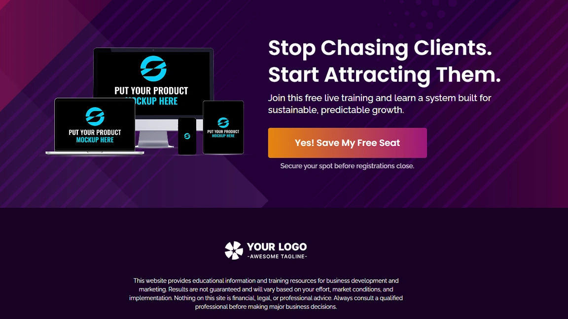 GoHighLevel Webinar Funnel for Coaching - Stop Chasing Client