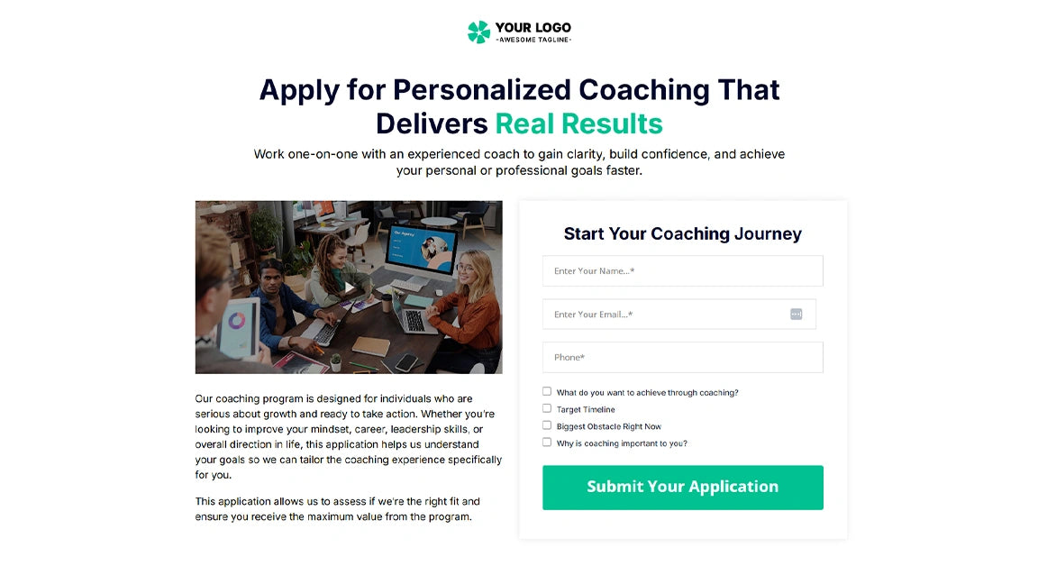 GoHighLevel Lead Generation Funnel for Coaching - Real Result