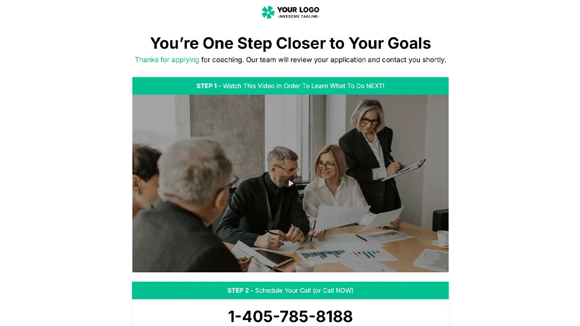 GoHighLevel Lead Generation Funnel for Coaching - Closer to Your Goals