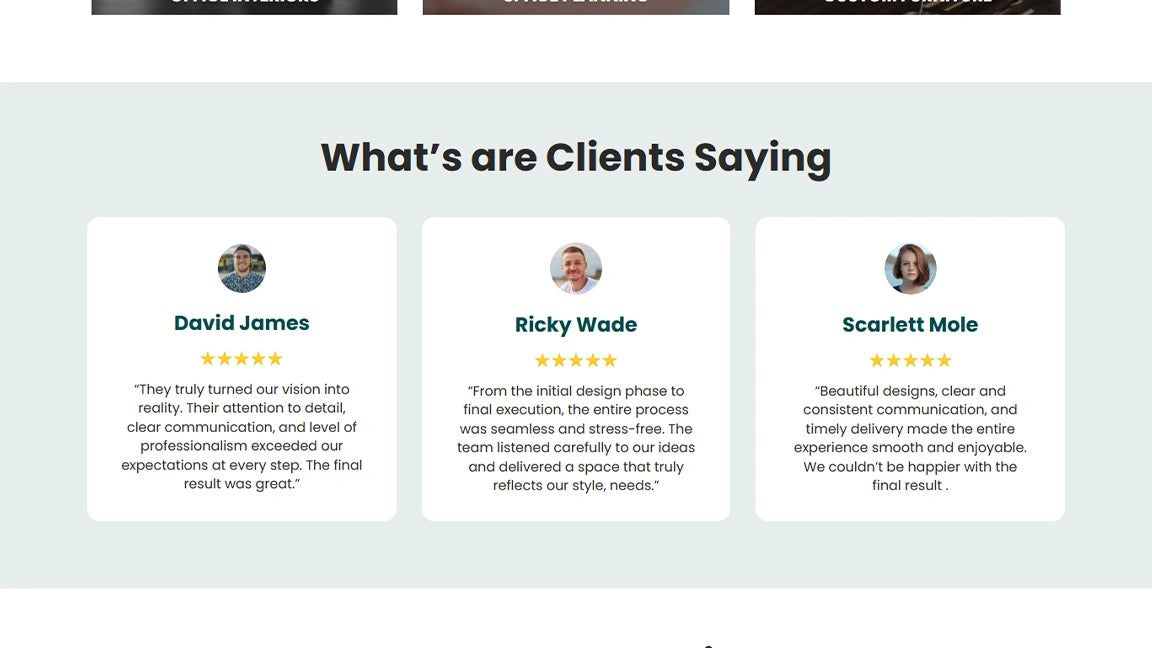 GoHighLevel Lead Generation Funnel for Interior Design - Clients Saying