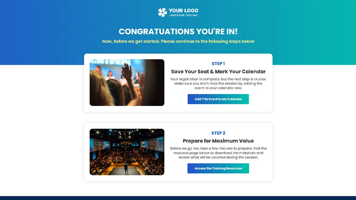 GoHighLevel Lead Generation Funnel for Online Courses - Congratulation