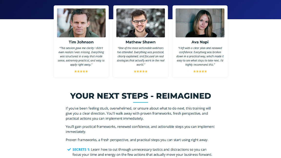 GoHighLevel Sales Funnel for Webinar - Next Step