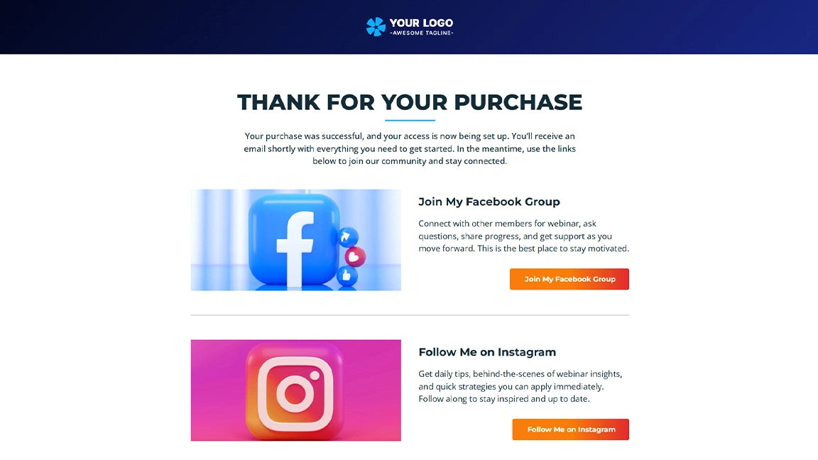 GoHighLevel Sales Funnel for Webinar - Thank You 