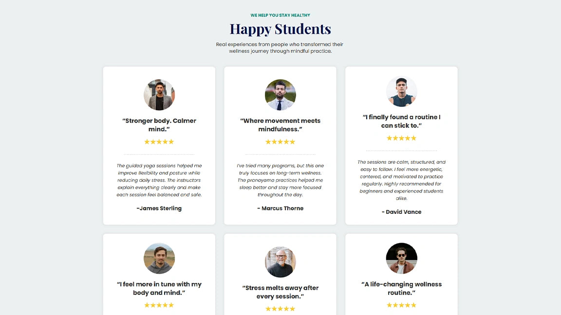 GoHighLevel Lead Generation Funnel for Yoga & Wellness - Happy Students