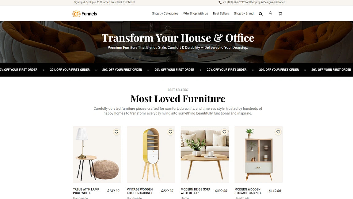 Home Decor eCommerce Funnel - Product List