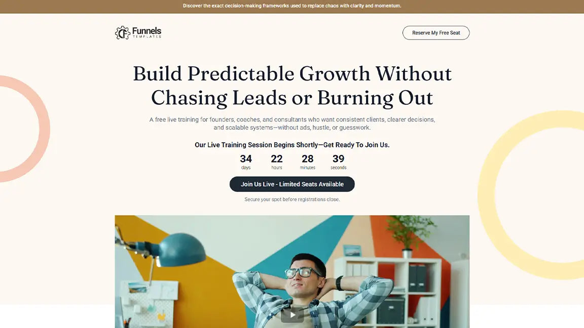 GoHighLevel Live Training Funnel for Coaching & Consulting - Banner
