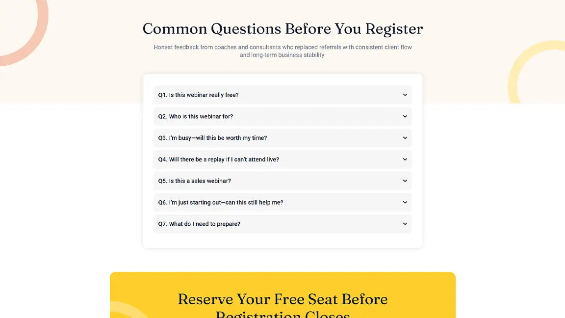 GoHighLevel Live Training Funnel for Coaching & Consulting - FAQs